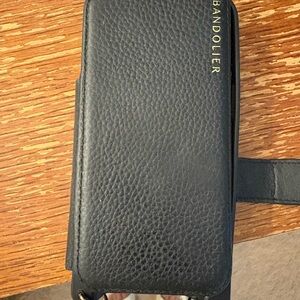 Bandolier Black Leather Phone Case
